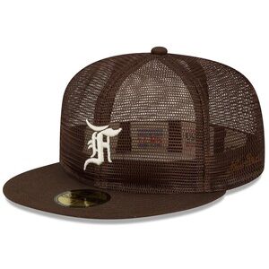 Essential Full Mesh Brown 59FIFTY Fitted Fear Of God Hat Cap Flat Bill New